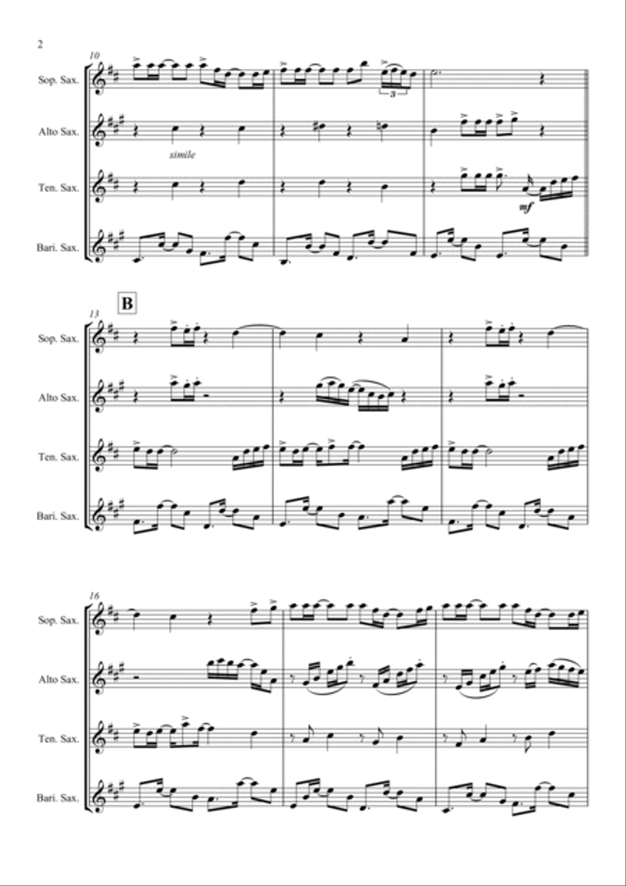 Summer Saxophone Quartet scores gallery preview page 2