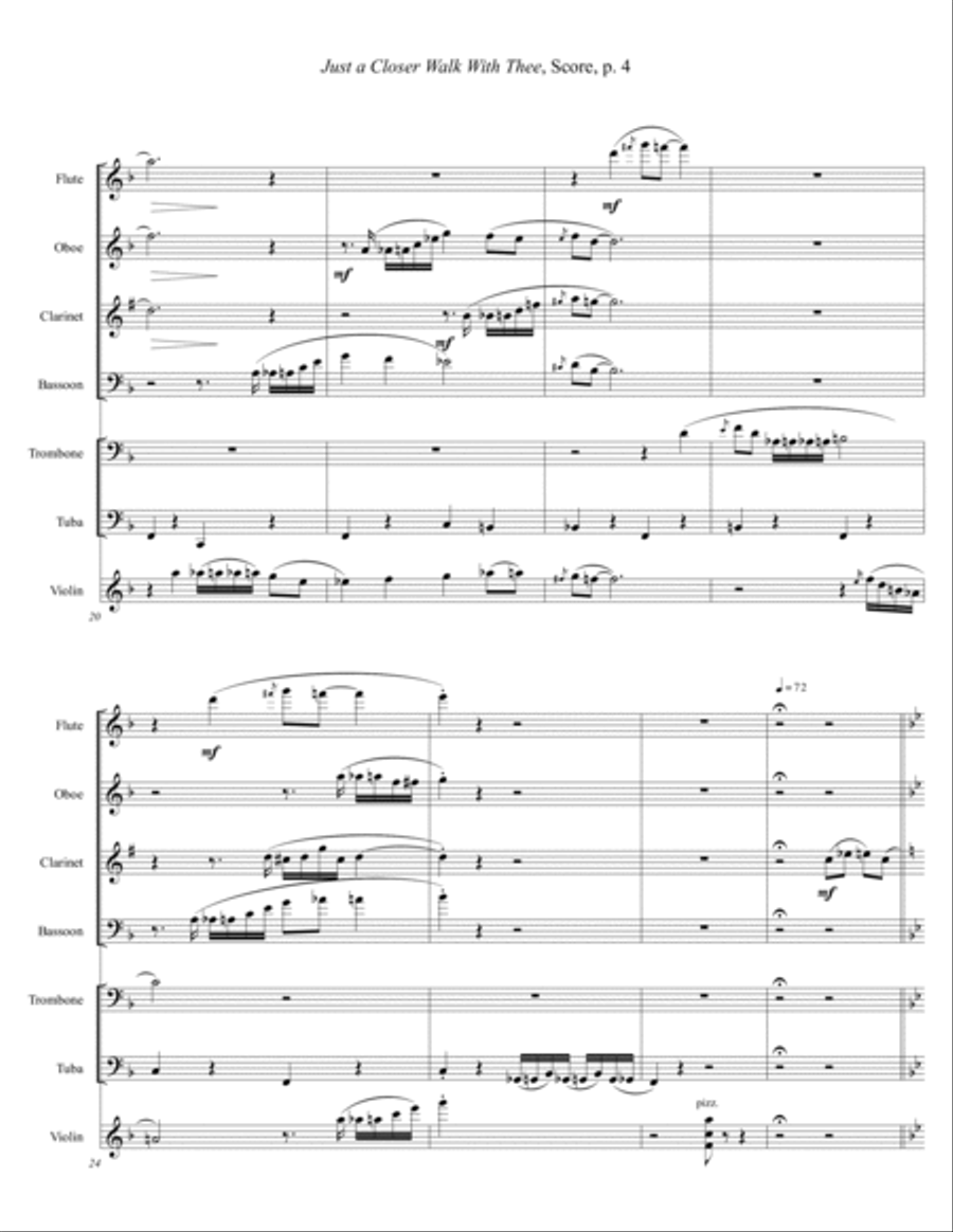 Just a Closer Walk with Thee - Theme and Variations Large Ensemble scores gallery preview page 4