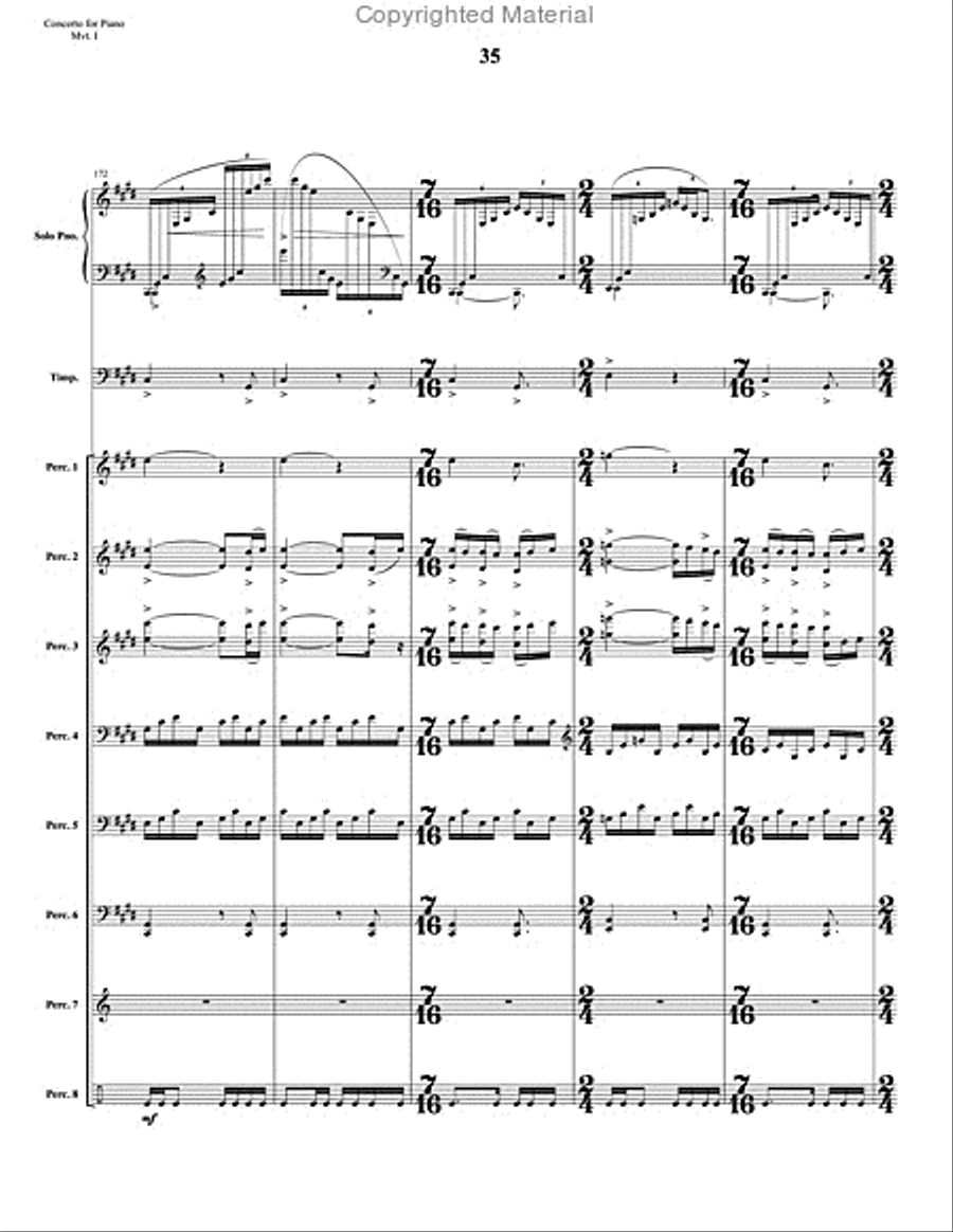 Concerto for Piano and Percussion Orchestra Percussion Ensemble scores gallery preview page 57