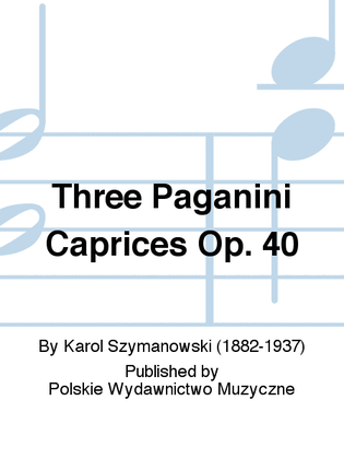 Book cover for Three Paganini Caprices Op. 40