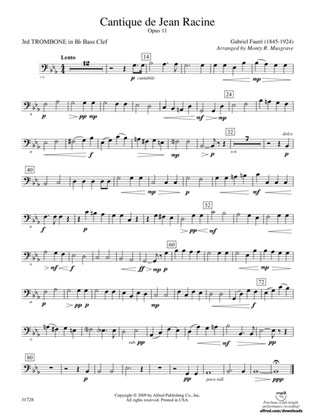 Cantique de Jean Racine: (wp) 3rd B-flat Trombone B.C.