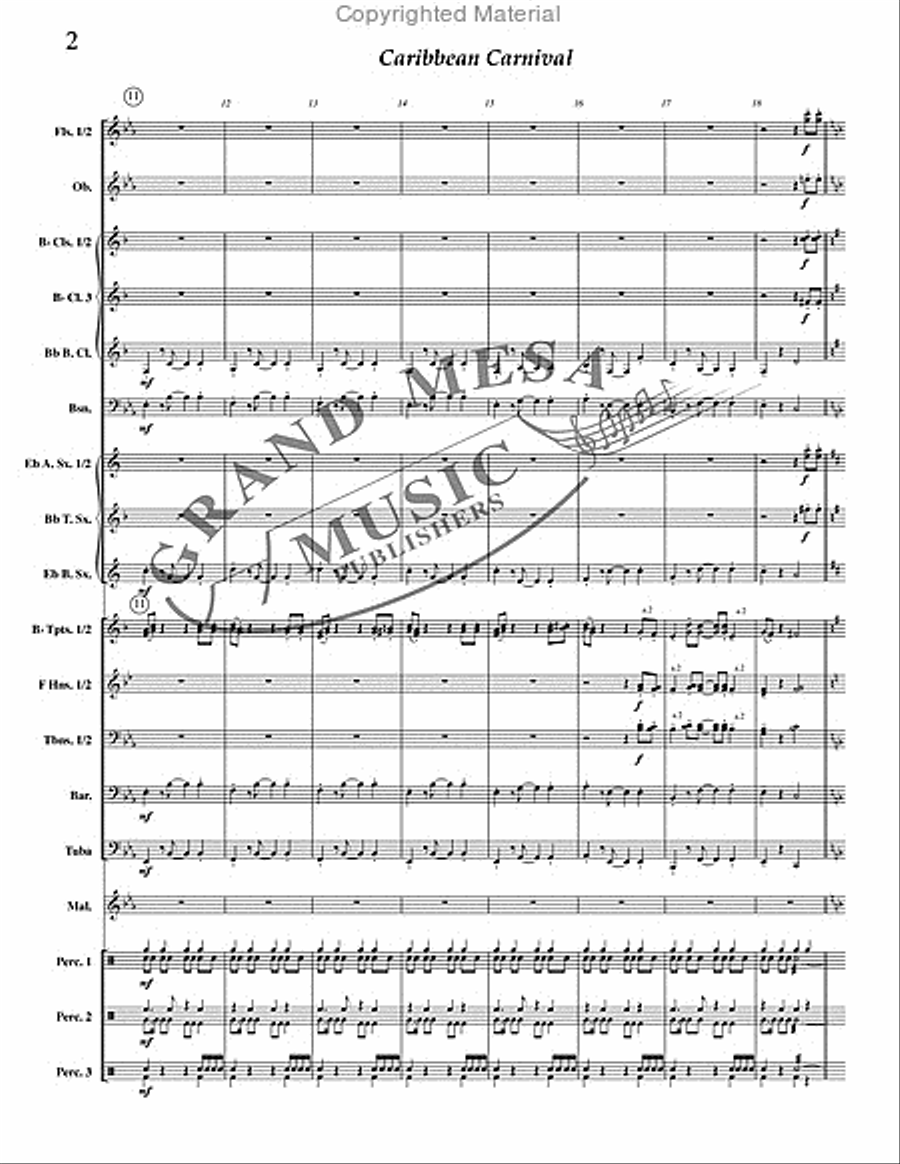 Caribbean Carnival Caribbean Carnival Concert Band scores gallery preview page 3