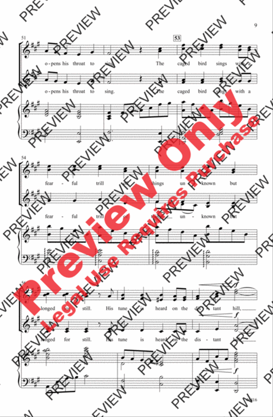 Caged Bird Women's Choir scores gallery preview page 8