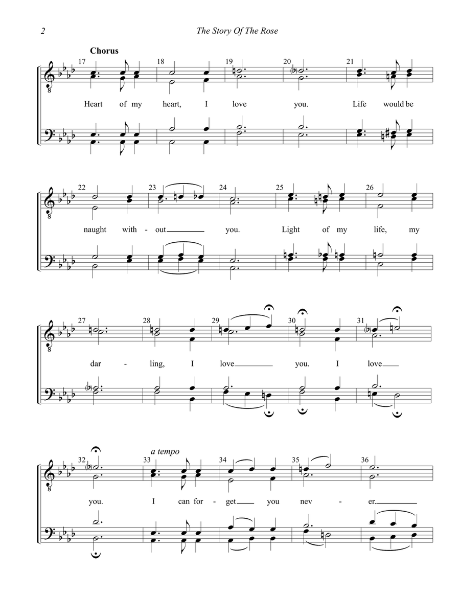 The Story Of The Rose (Heart Of My Heart) TTBB scores gallery preview page 2