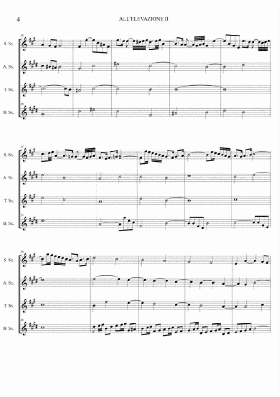 TOCCATA ALL'ELEVAZIONE II in C Maior - D. Zipoli - From Sonate d Woodwind Quartet scores gallery preview page 4