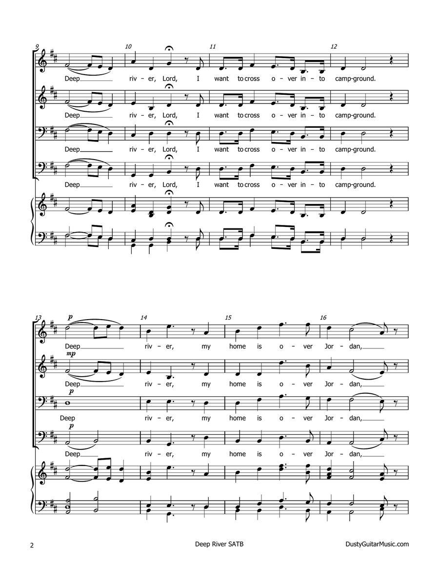 Deep River - SATB 4-Part scores gallery preview page 3