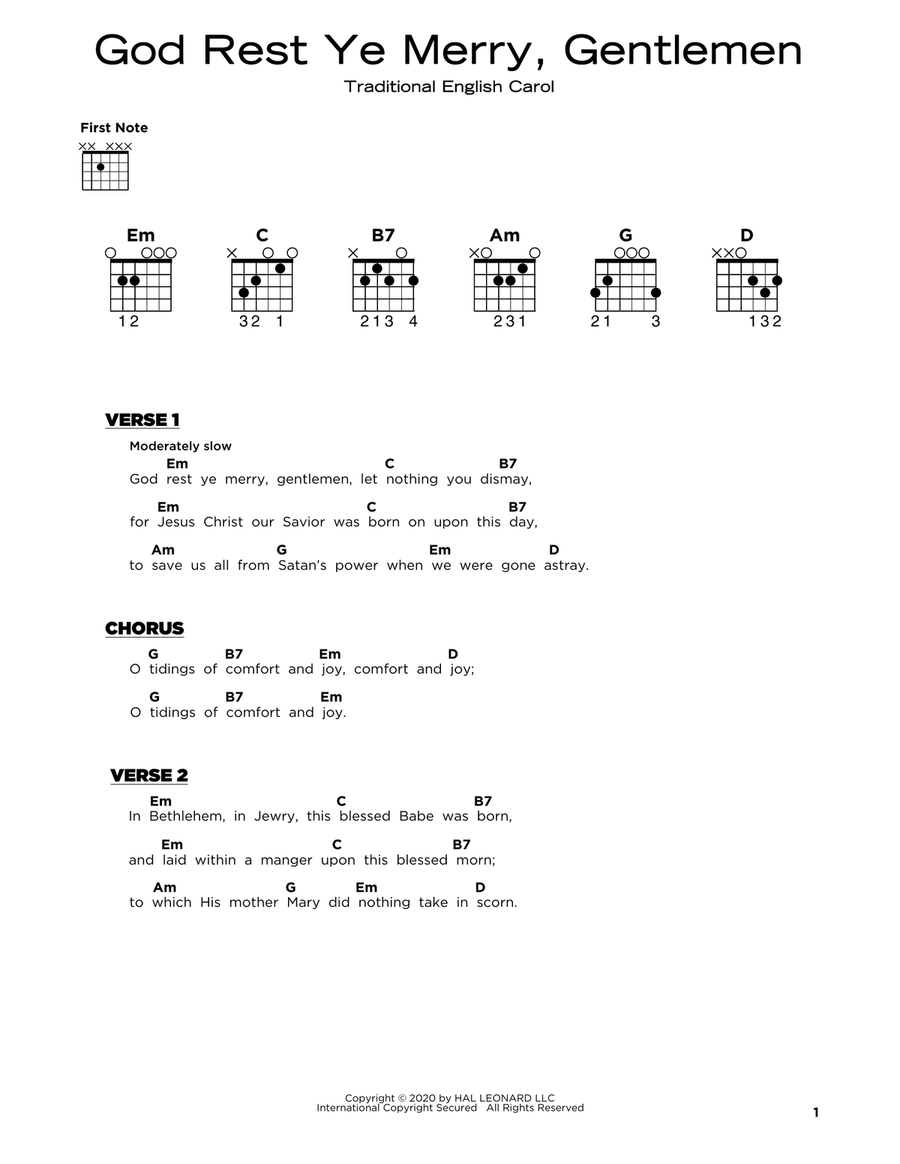 God Rest Ye Merry, Gentlemen Electric Guitar scores gallery preview page 1