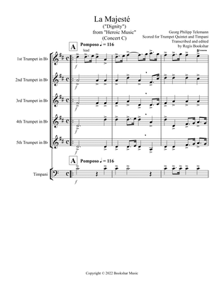 La Majeste (from "Heroic Music") (Bb) (Trumpet Quintet, Timp)