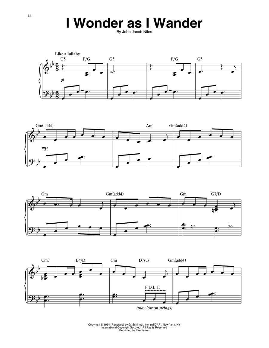 I Wonder As I Wander (arr. Maeve Gilchrist) Harp scores gallery preview page 1