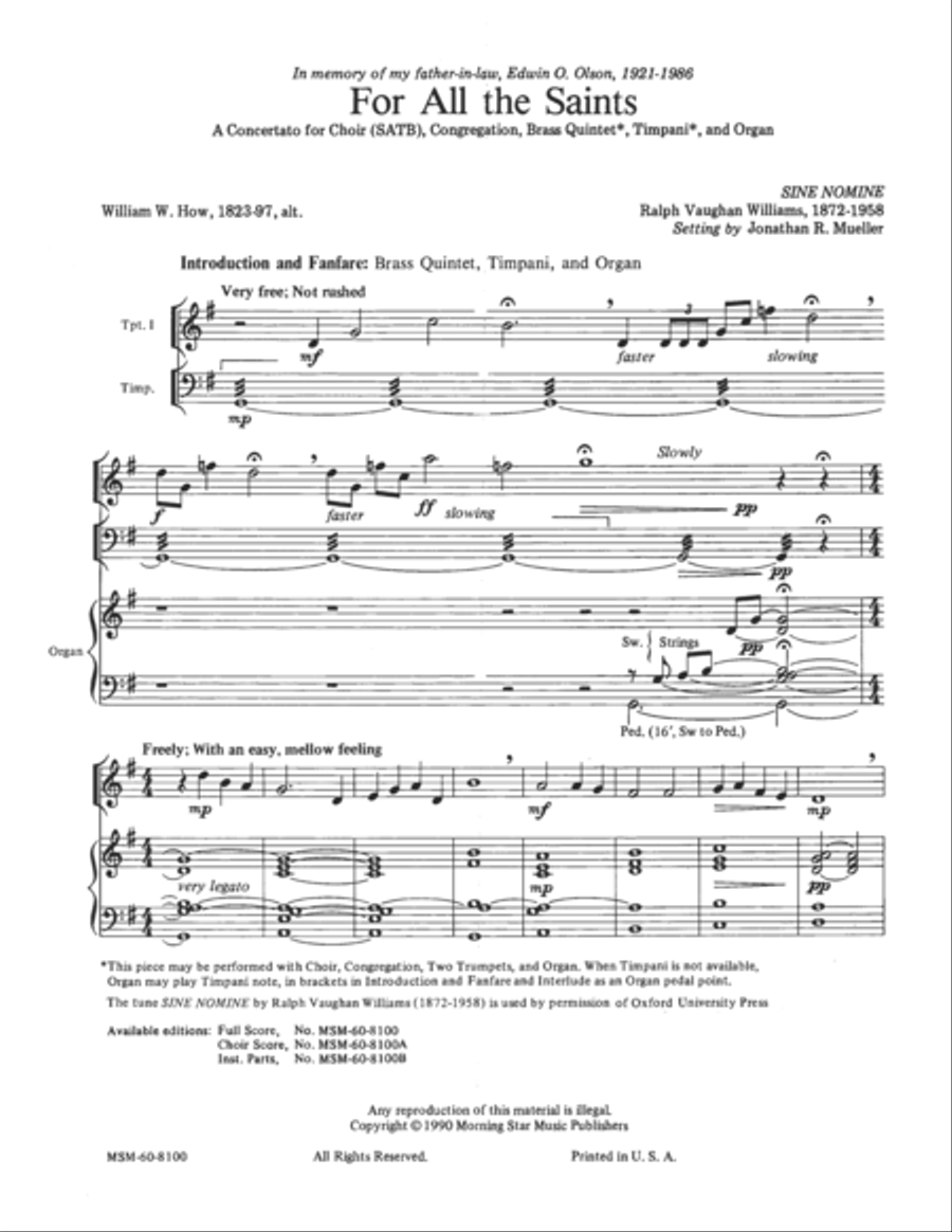 For All the Saints Choir scores gallery preview page 1
