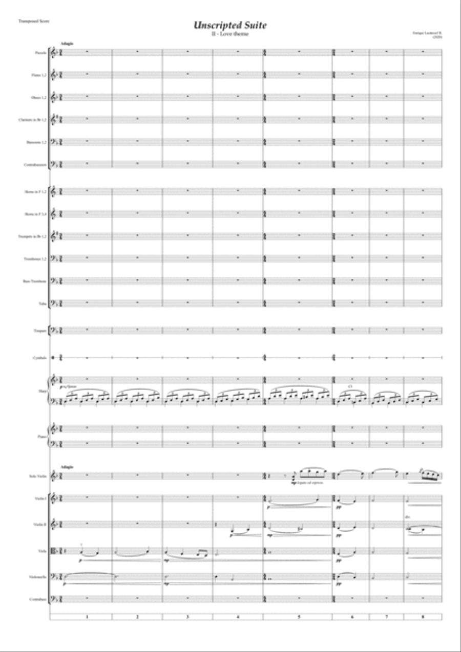 Unscripted Suite - II Love theme Full Orchestra scores gallery preview page 3