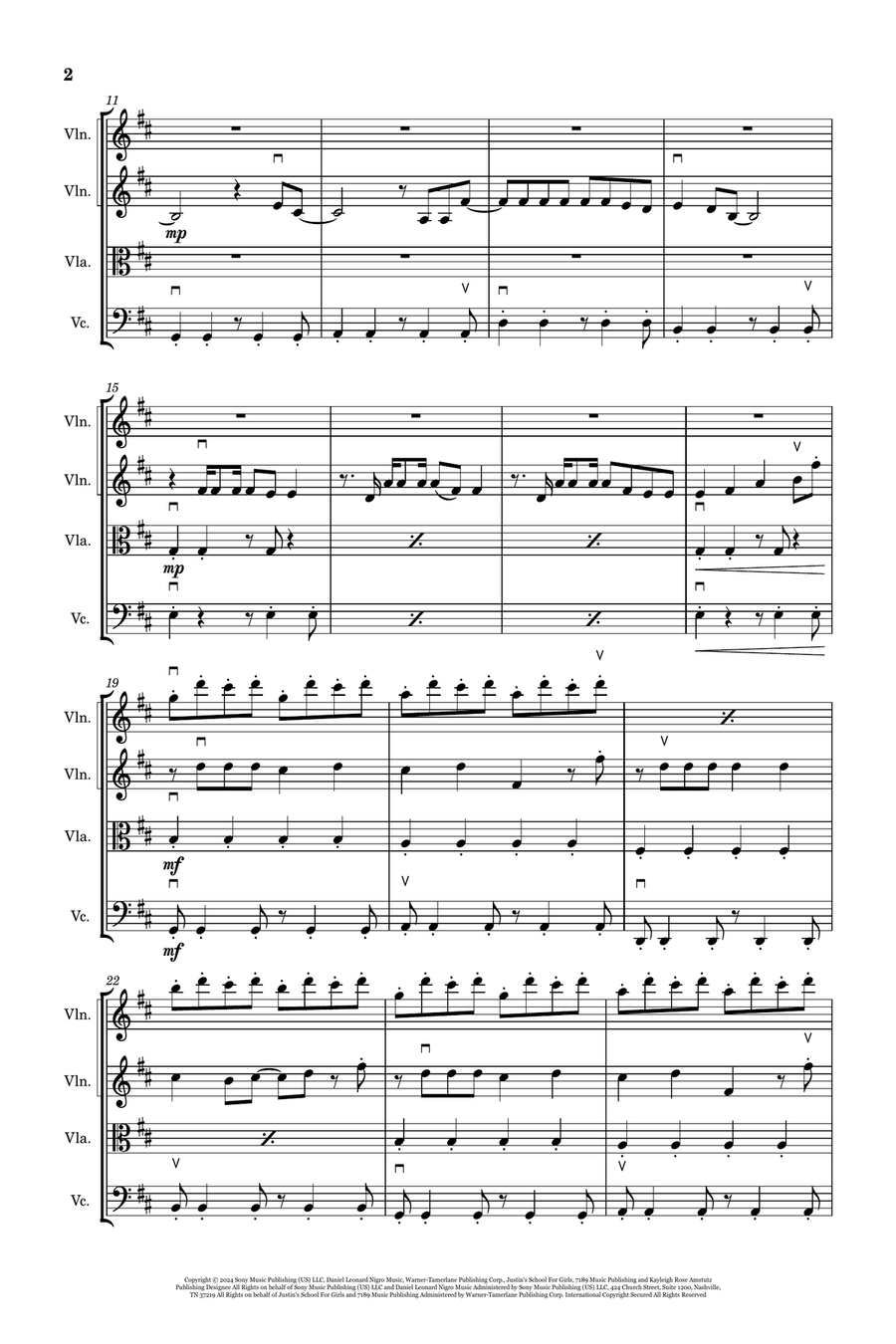 Good Luck, Babe! String Quartet scores gallery preview page 2