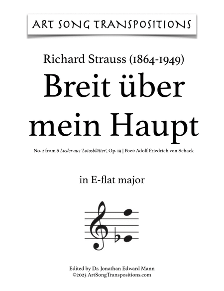 STRAUSS: Breit über mein Haupt, Op. 19 no. 2 (transposed to E-flat major)