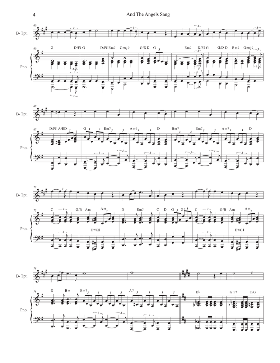 And The Angels Sang (Bb-Trumpet solo and Piano) And The Angels Sang (Bb-Trumpet solo and Piano) B-Flat Trumpet scores gallery preview page 4