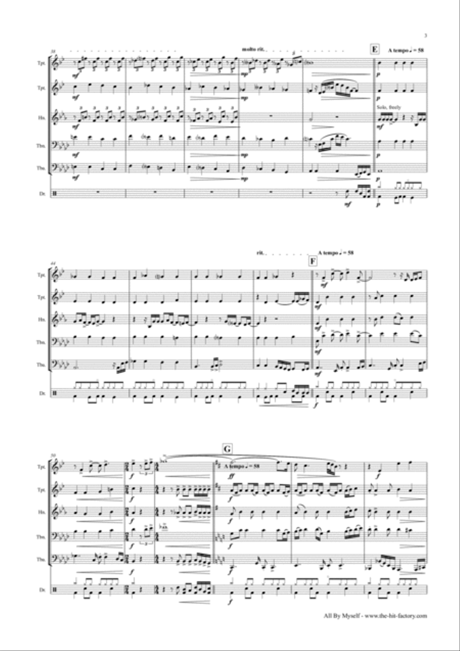 All By Myself Horn scores gallery preview page 3