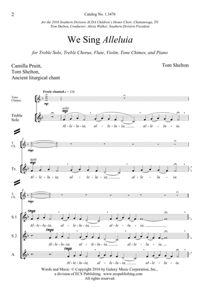 We Sing Alleluia (Downloadable Choral Score)
