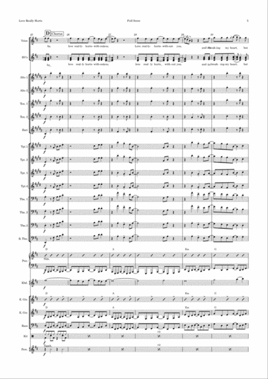 Love Really Hurts Without You Love Really Hurts Without You Choir scores gallery preview page 5