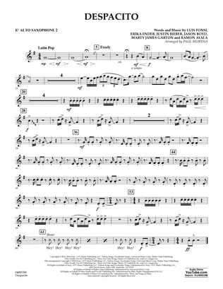 Despacito (arr. Paul Murtha) - Eb Alto Saxophone 2