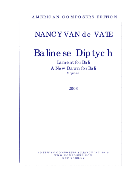 [Van de Vate] Balinese Diptych