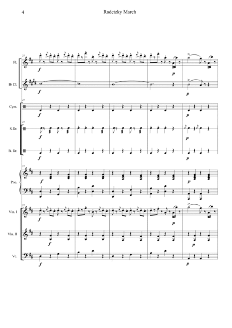 Radetzky Marsch Orchestra scores gallery preview page 4