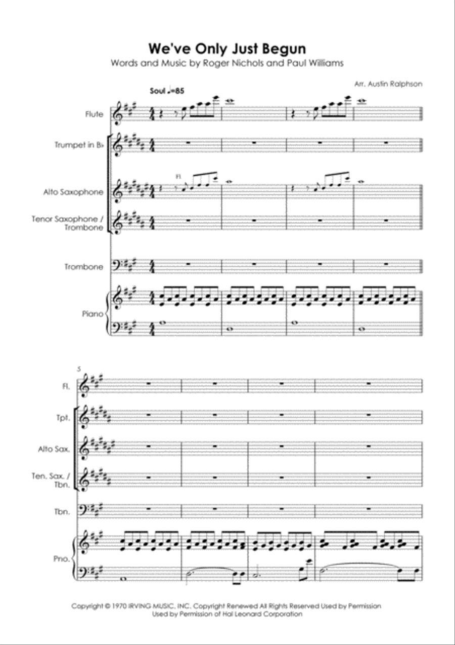 We've Only Just Begun Flute scores gallery preview page 2
