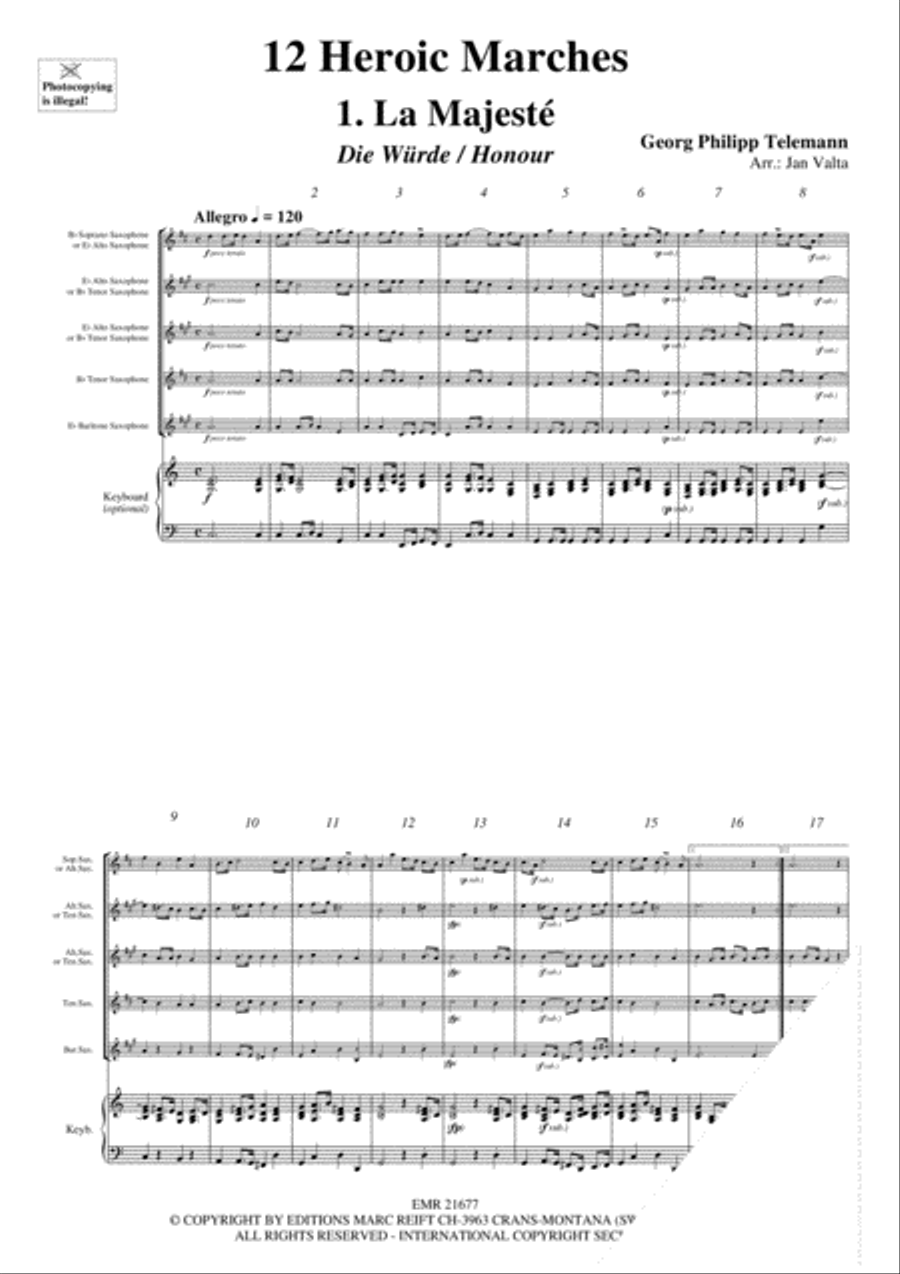12 Heroic Marches 12 Heroic Marches Saxophone Quintet scores gallery preview page 3