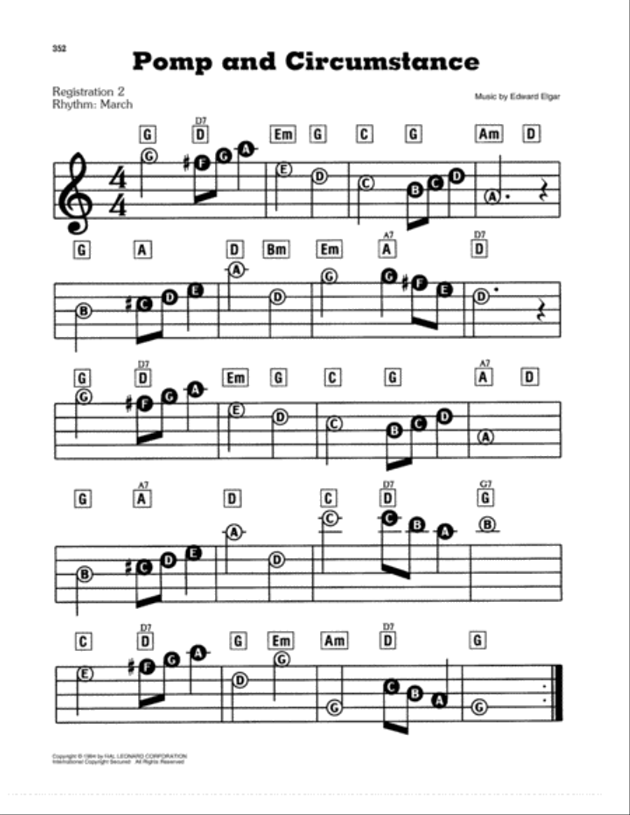 Pomp And Circumstance Electronic Keyboard scores gallery preview page 1