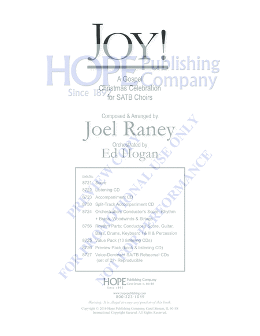 Joy! Joy! 4-Part scores gallery preview page 2