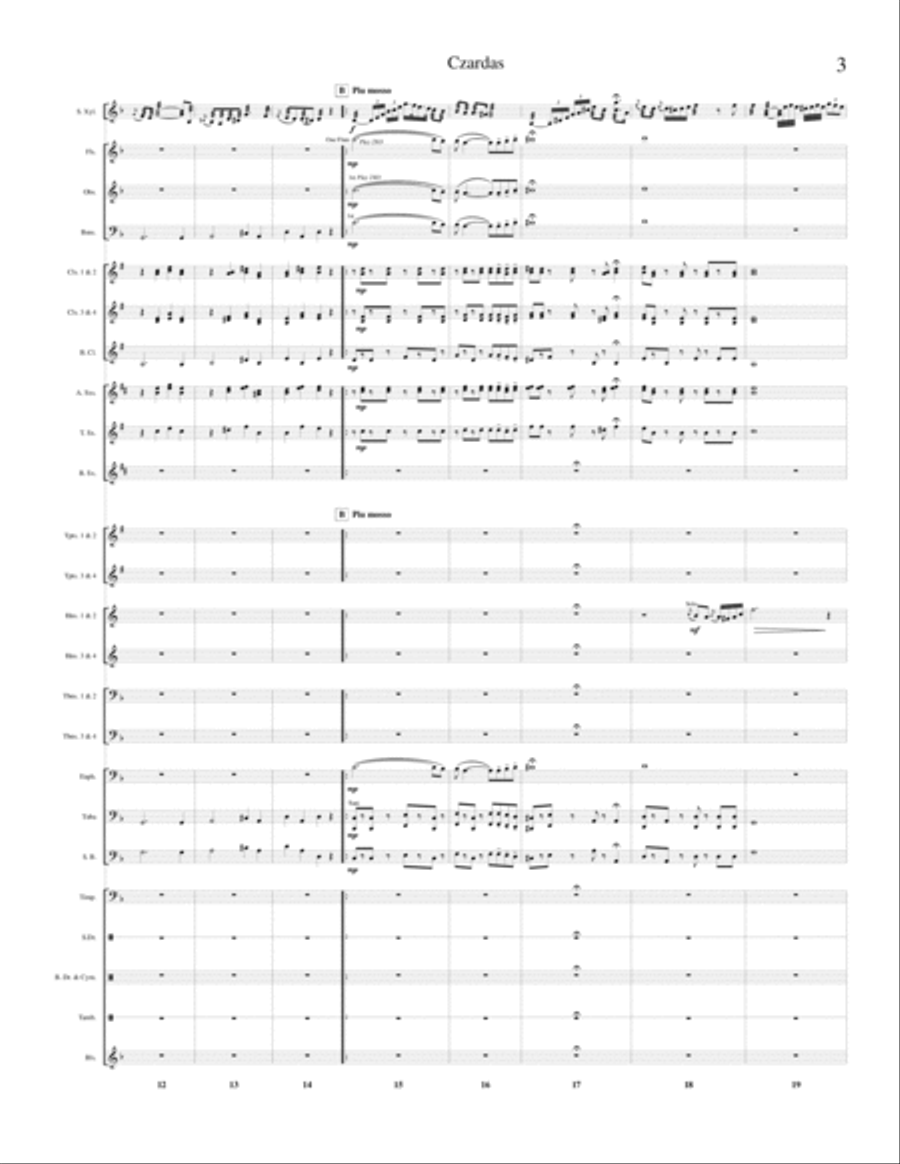 Czardas for Solo Xylophone and Band Concert Band scores gallery preview page 2