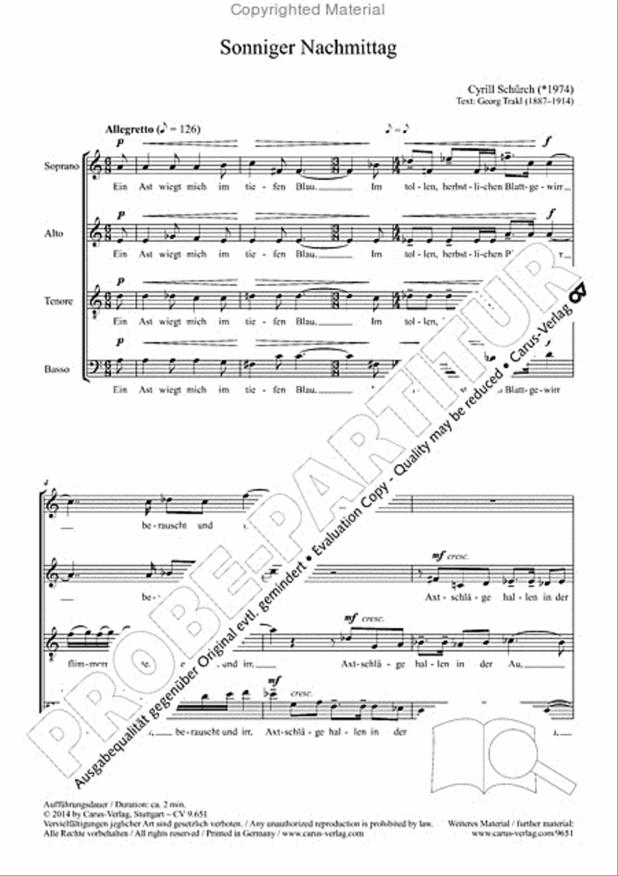 Sonniger Nachmittag Sonniger Nachmittag 4-Part scores gallery preview page 3