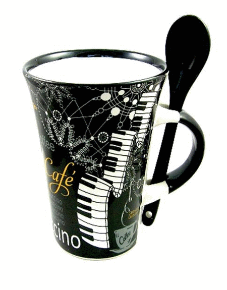 Coaster Set Of 4 Musical Notes Black Design