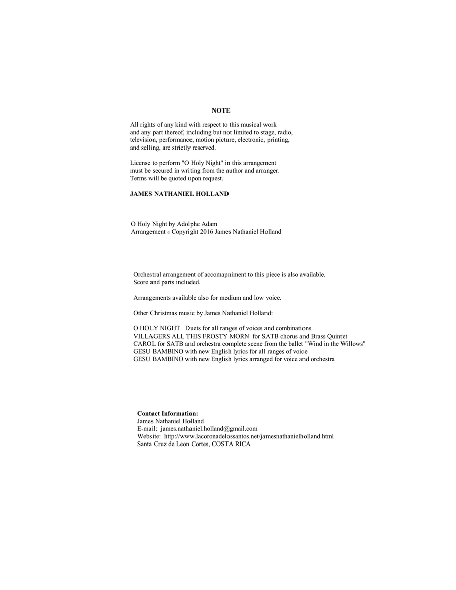 O Holy Night (Cantique de Noel) Adolphe Adam for Solo Baritone (Key of C) Baritone Horn TC scores gallery preview page 2