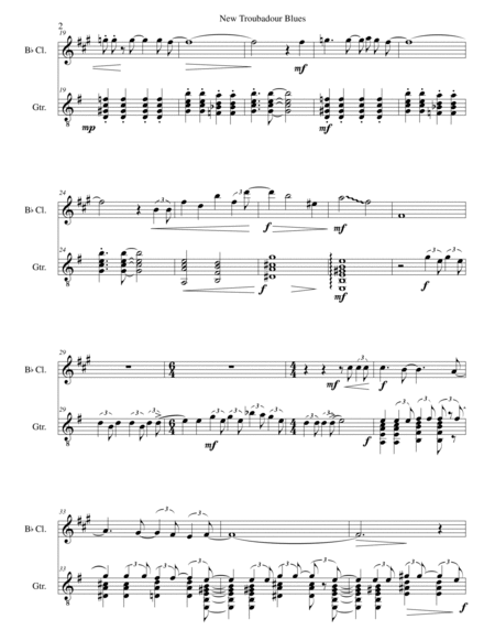 New Troubadour Blues for clarinet and guitar image number null