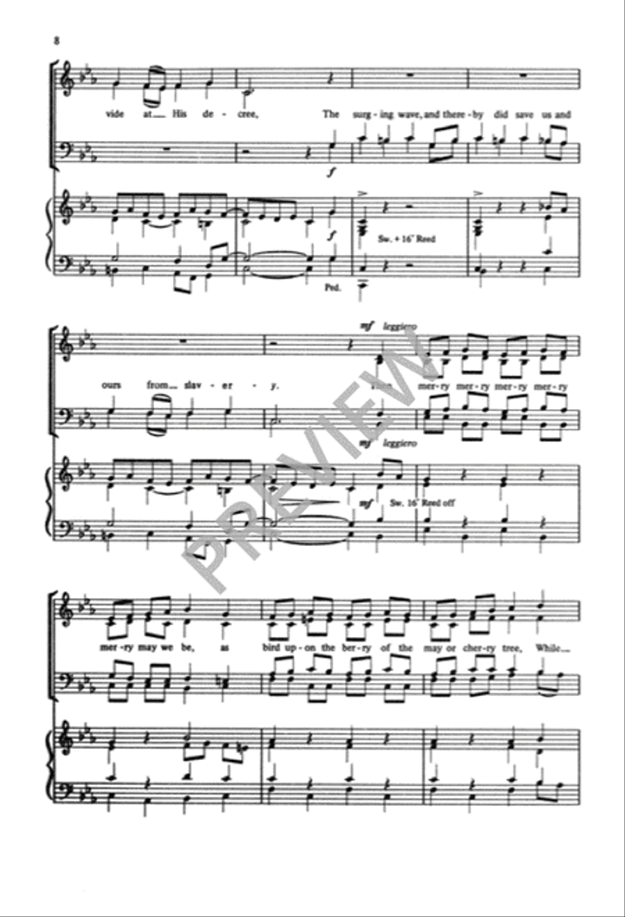 Moses Sing unto Christ the King 4-Part scores gallery preview page 9