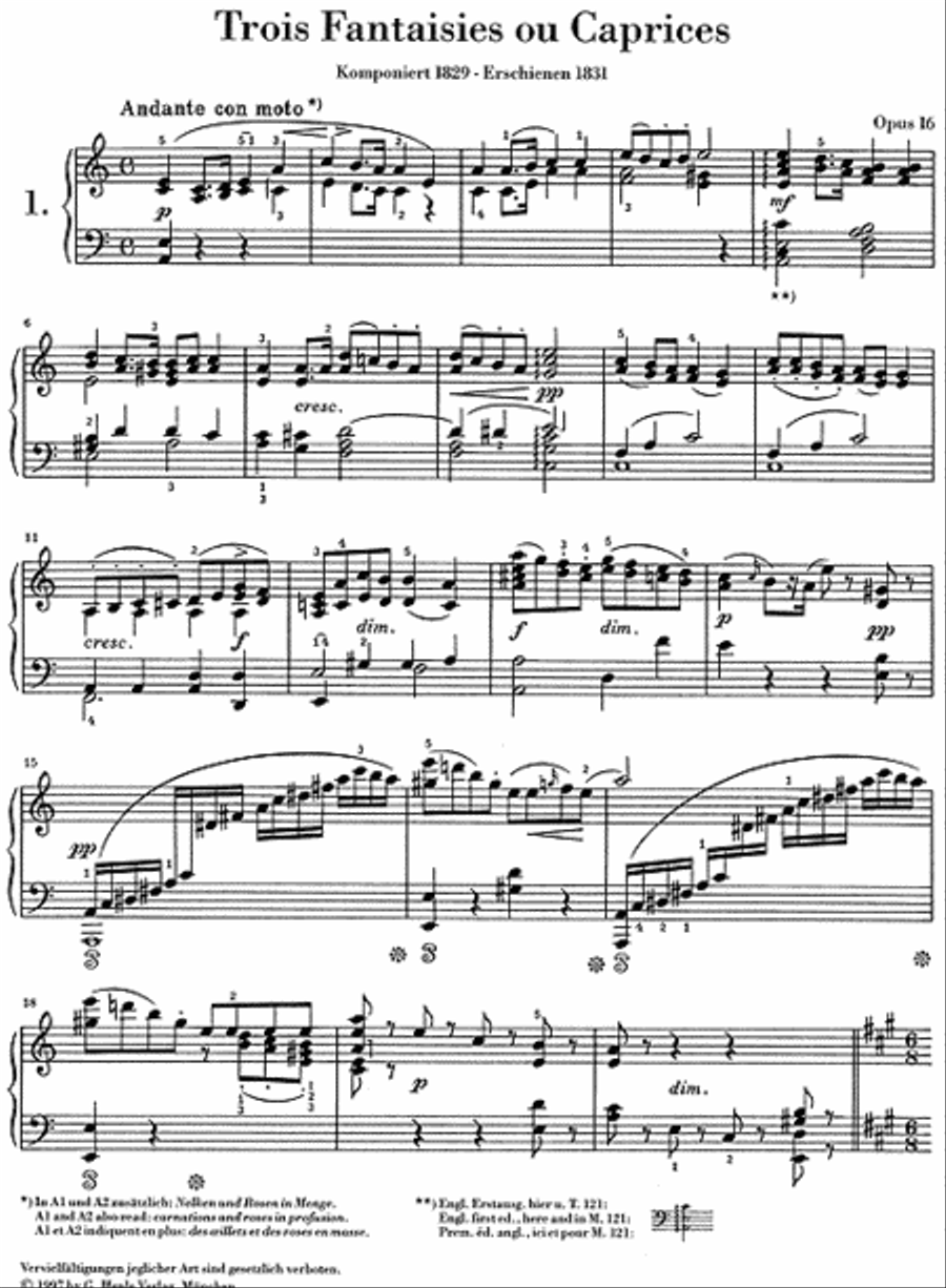 3 Fantasies ou Caprices Op. 16