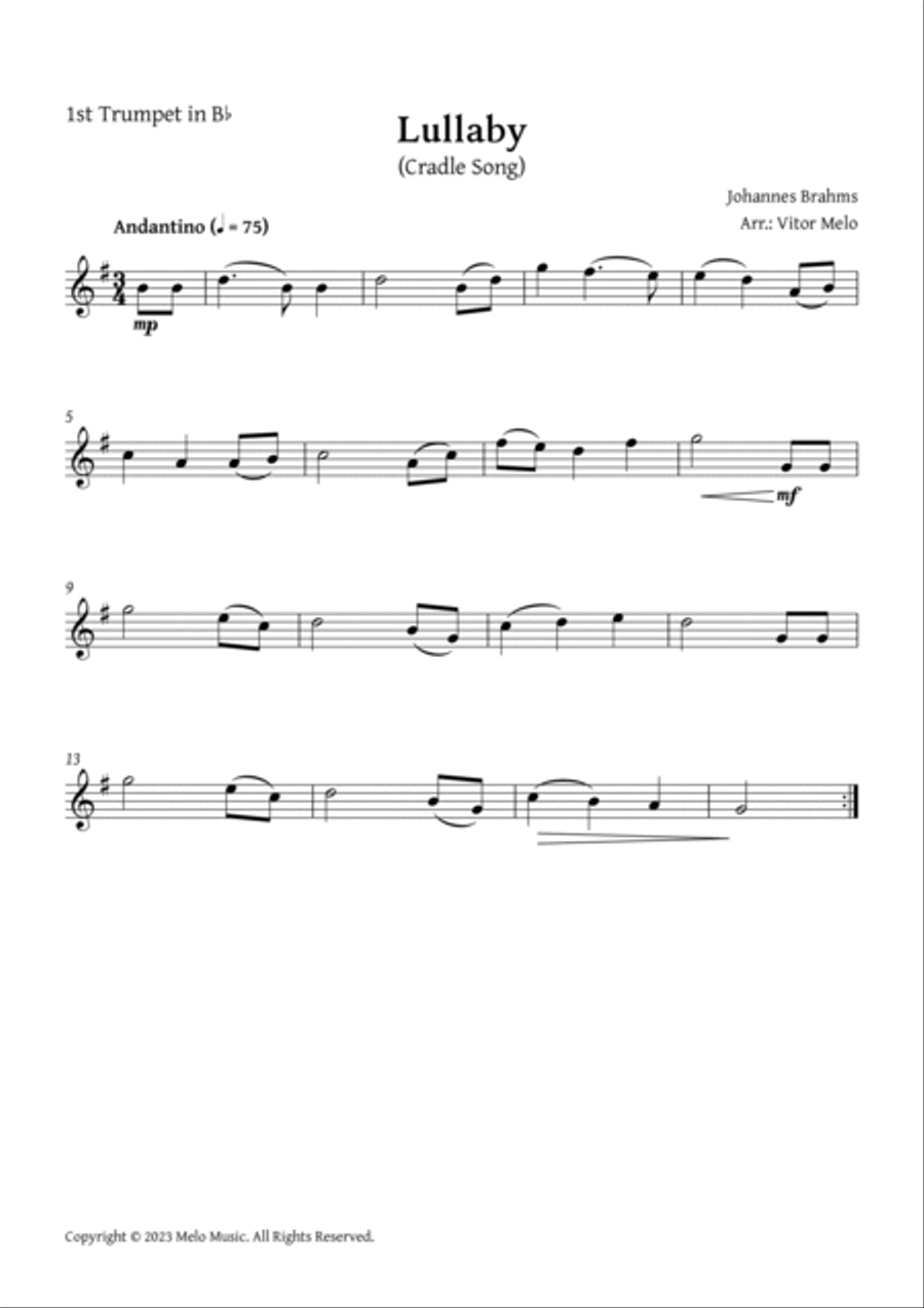 Brahms Lullaby - Brass Quintet Brass Quintet scores gallery preview page 3