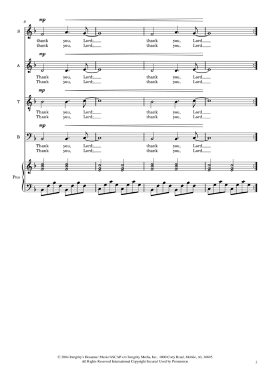 Thank You, Lord 4-Part scores gallery preview page 3