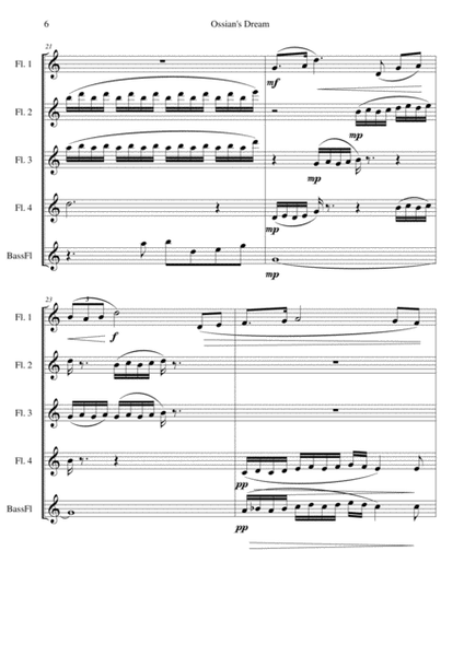 Ossian's Dream for Flute Choir (4 flutes and bass flute) - SCORE image number null