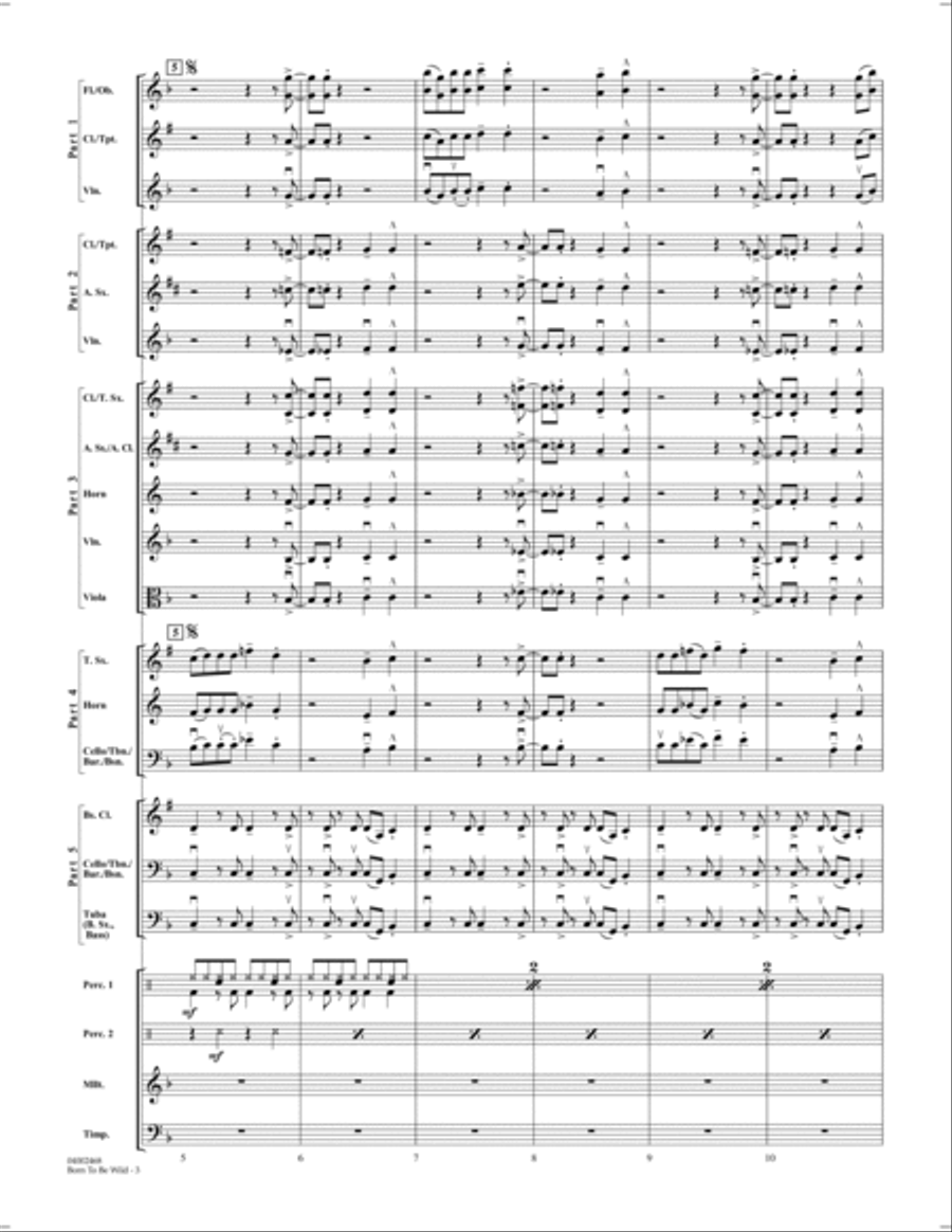 Born to Be Wild - Conductor Score (Full Score) Concert Band scores gallery preview page 3