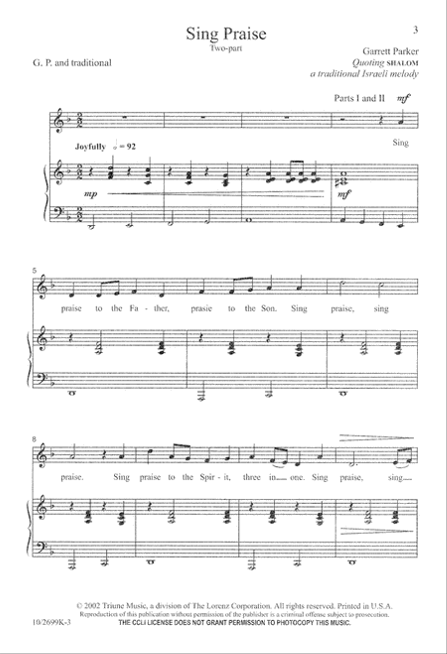 Sing Praise 2-Part scores gallery preview page 3