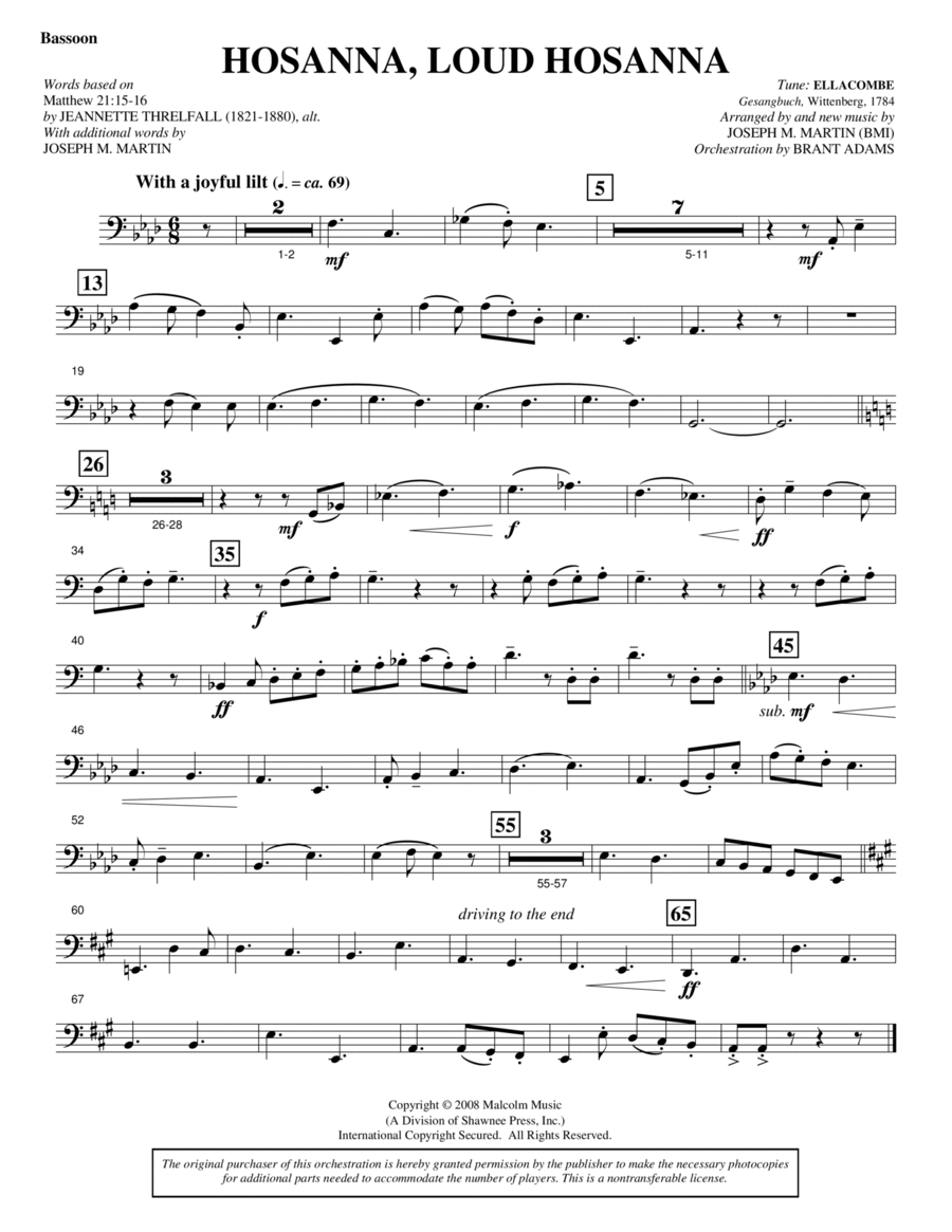 Hosanna, Loud Hosanna (from 