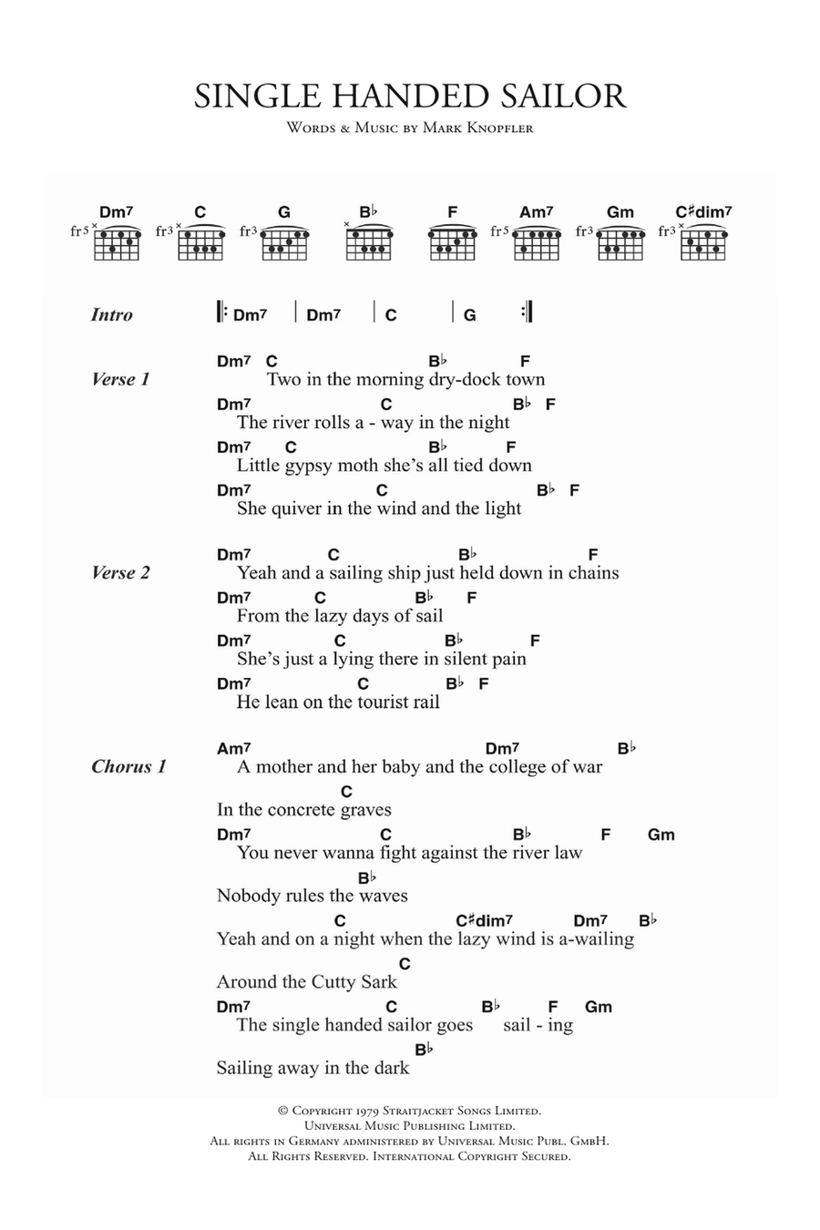 Single Handed Sailor Acoustic Guitar scores gallery preview page 1