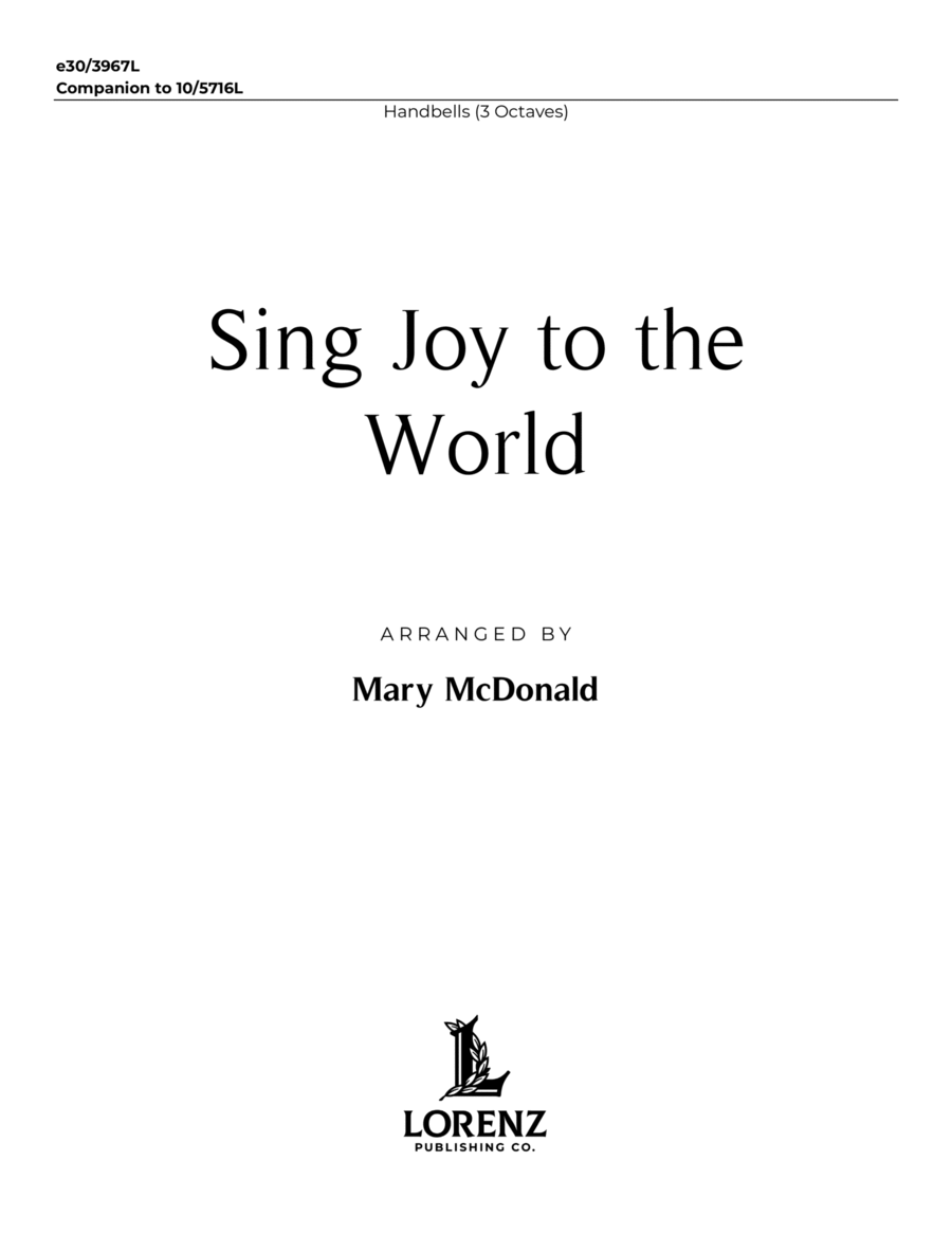 Sing Joy to the World - Downloadable Reproducible Handbell Part Handbell Choir scores gallery preview page 1