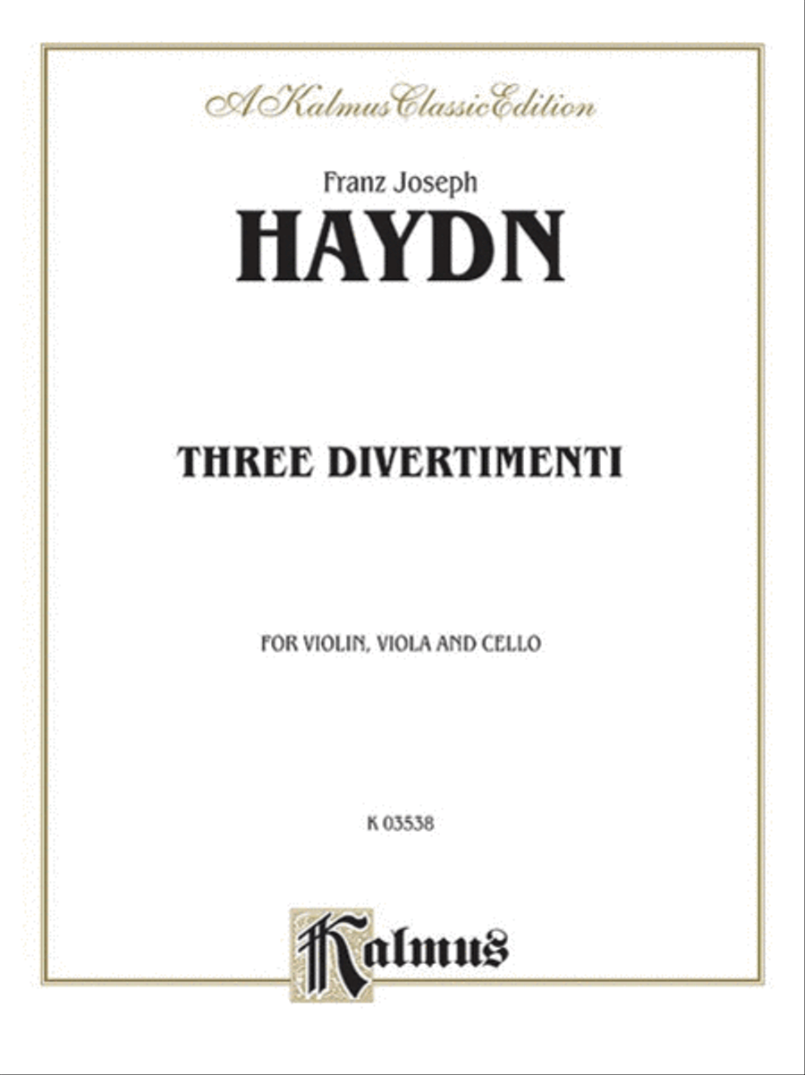 Three Divertimenti String Trio scores gallery preview page 1