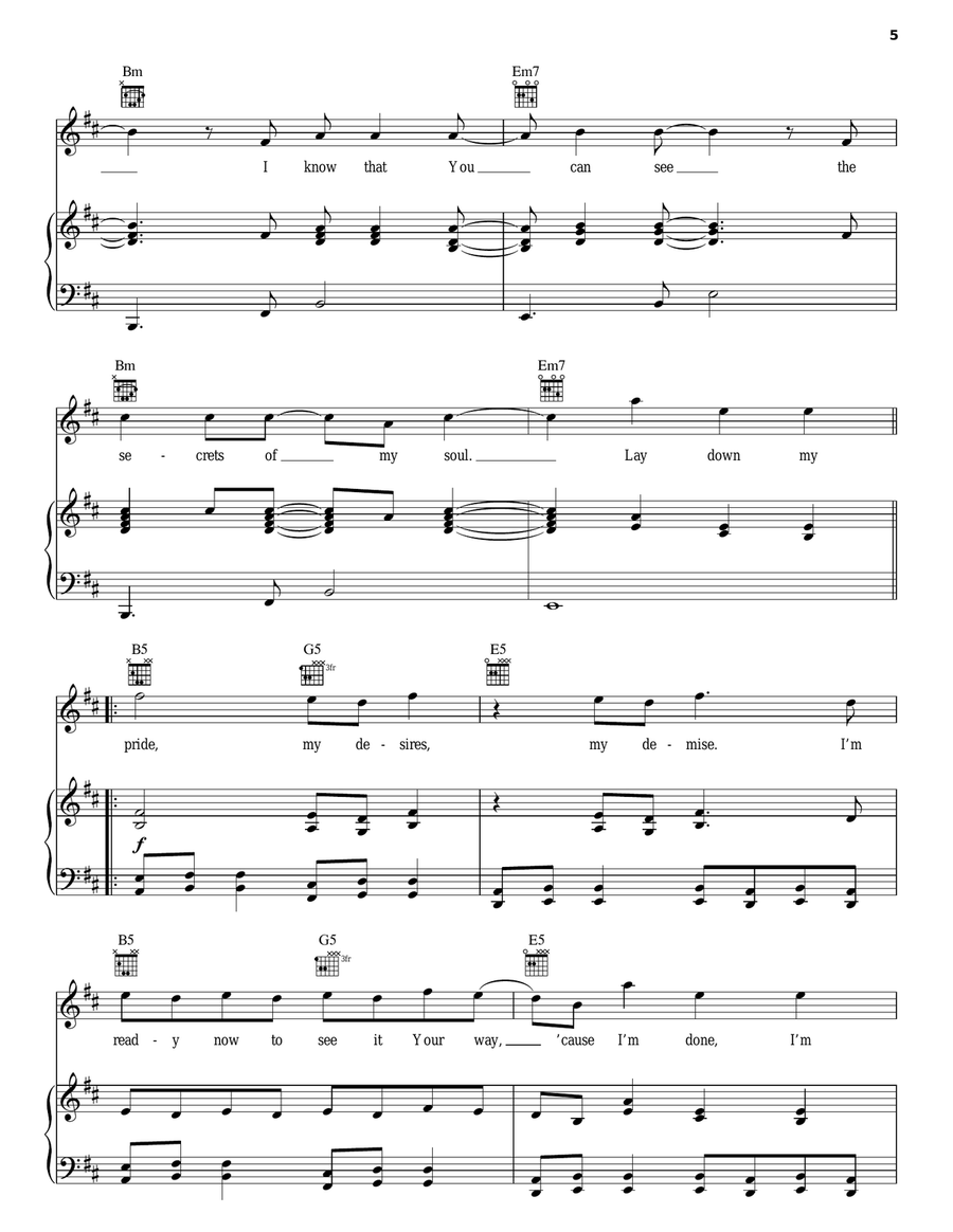 Lay Down My Pride Lay Down My Pride Piano, Vocal, Guitar scores gallery preview page 5