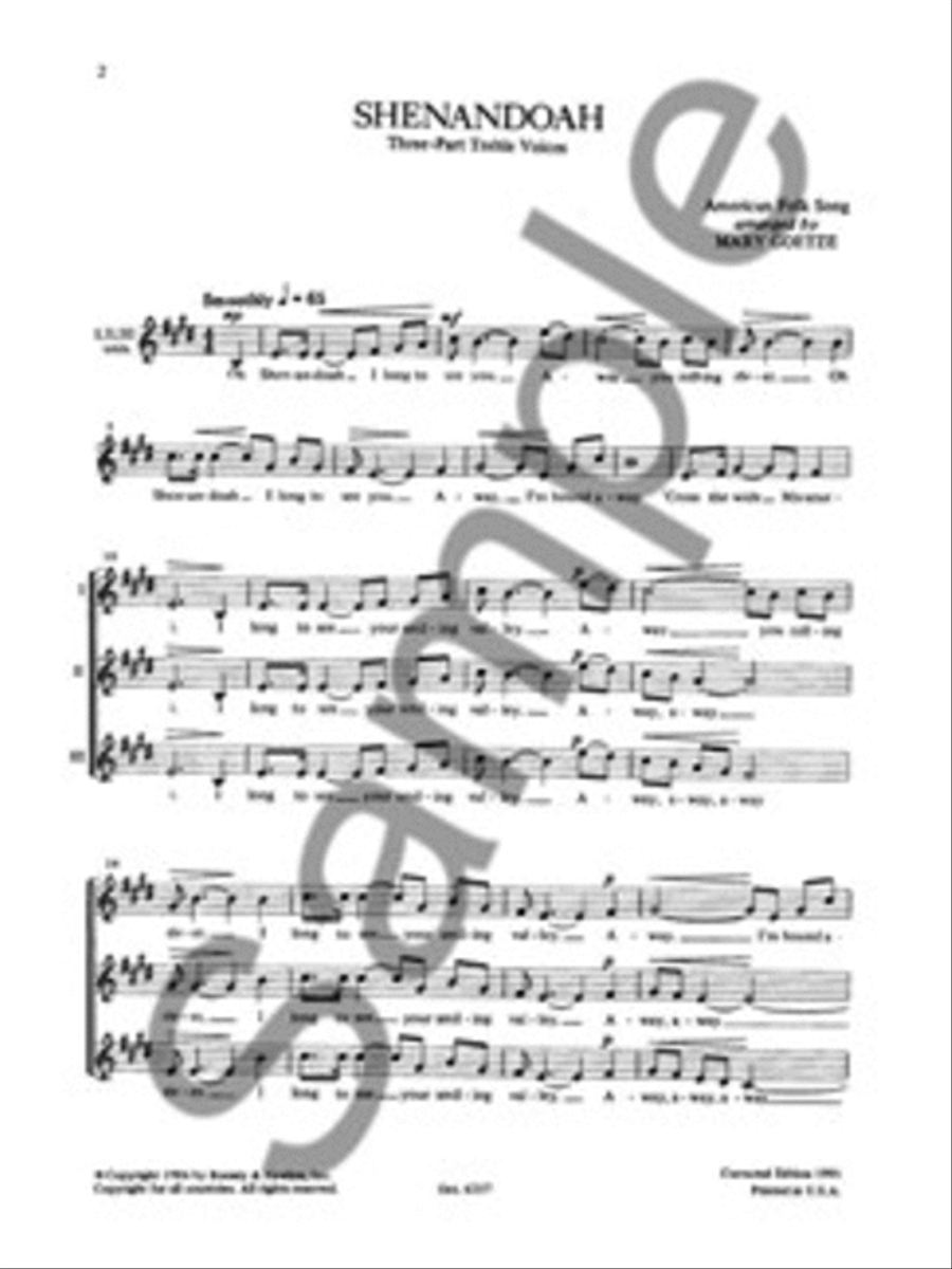 Shenandoah SSA scores gallery preview page 1