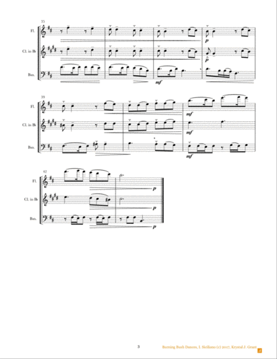 Burning Bush Dances Woodwind Trio scores gallery preview page 4
