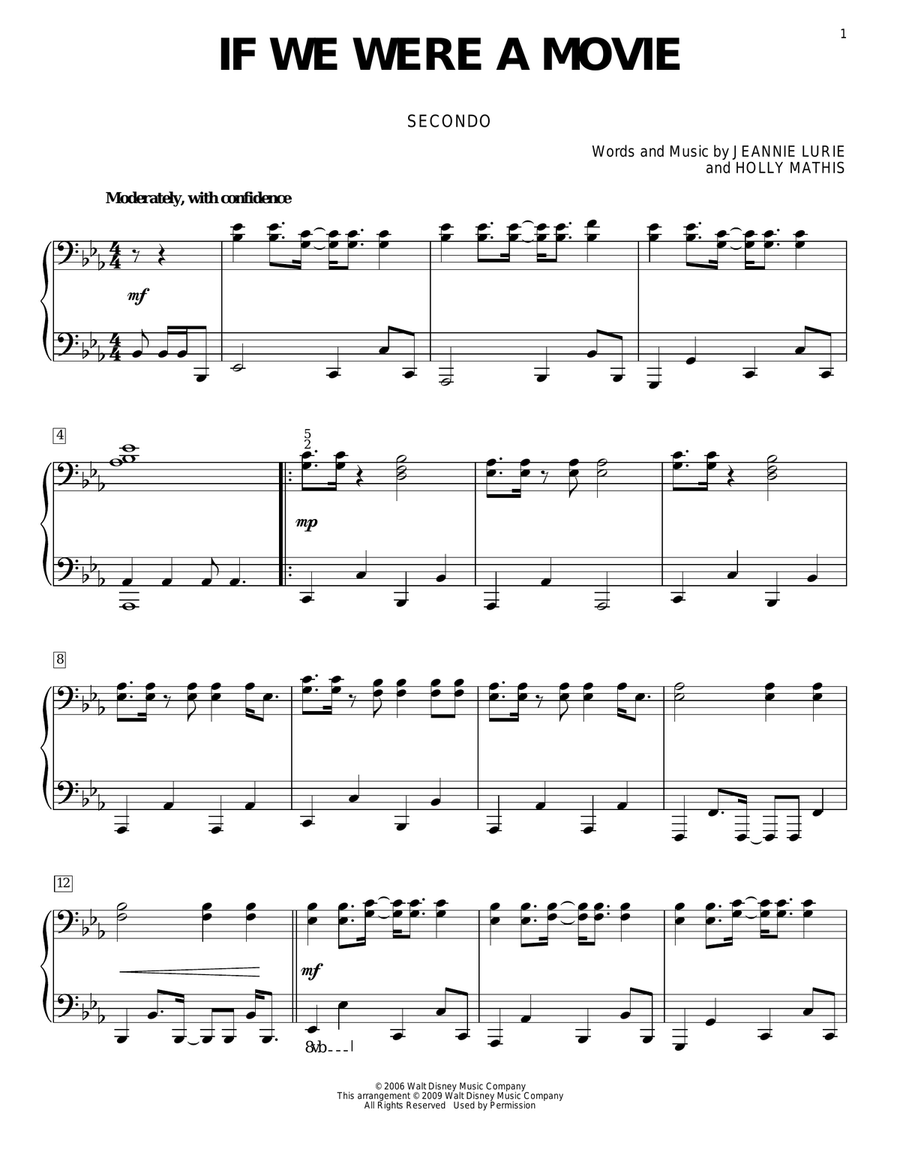If We Were A Movie If We Were A Movie Piano Duet scores gallery preview page 1