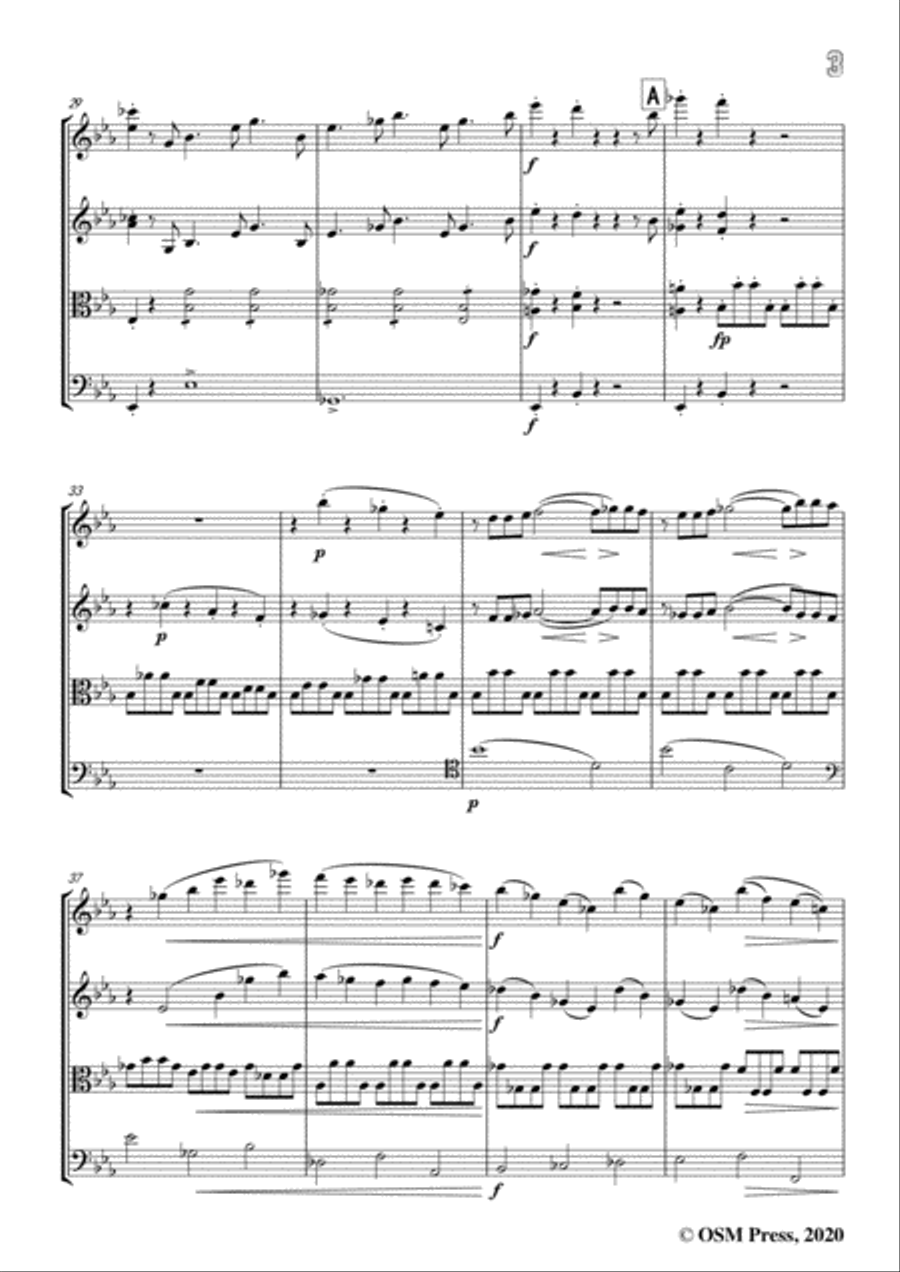 Brahms-String Quartet No.1 in c minor,Op.51 No.1 String Quartet scores gallery preview page 5