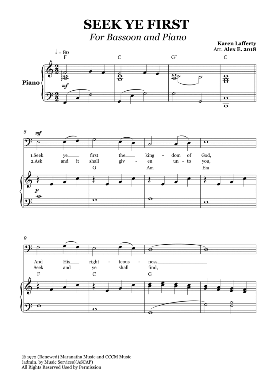 Seek Ye First Chamber Music scores gallery preview page 1